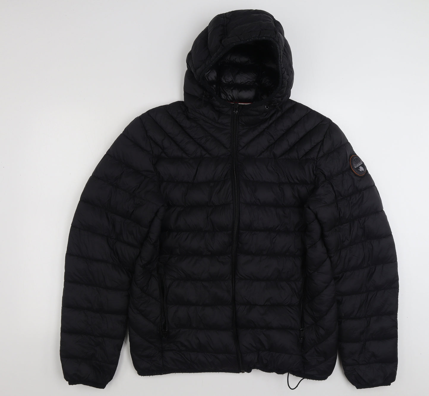 Napapijri Mens Black   Quilted Jacket Size L  Zip