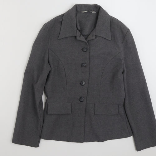 Paragon Womens Grey   Jacket Blazer Size 10  Button