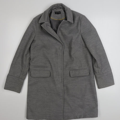 Topshop Womens Grey   Overcoat Coat Size 8  Zip