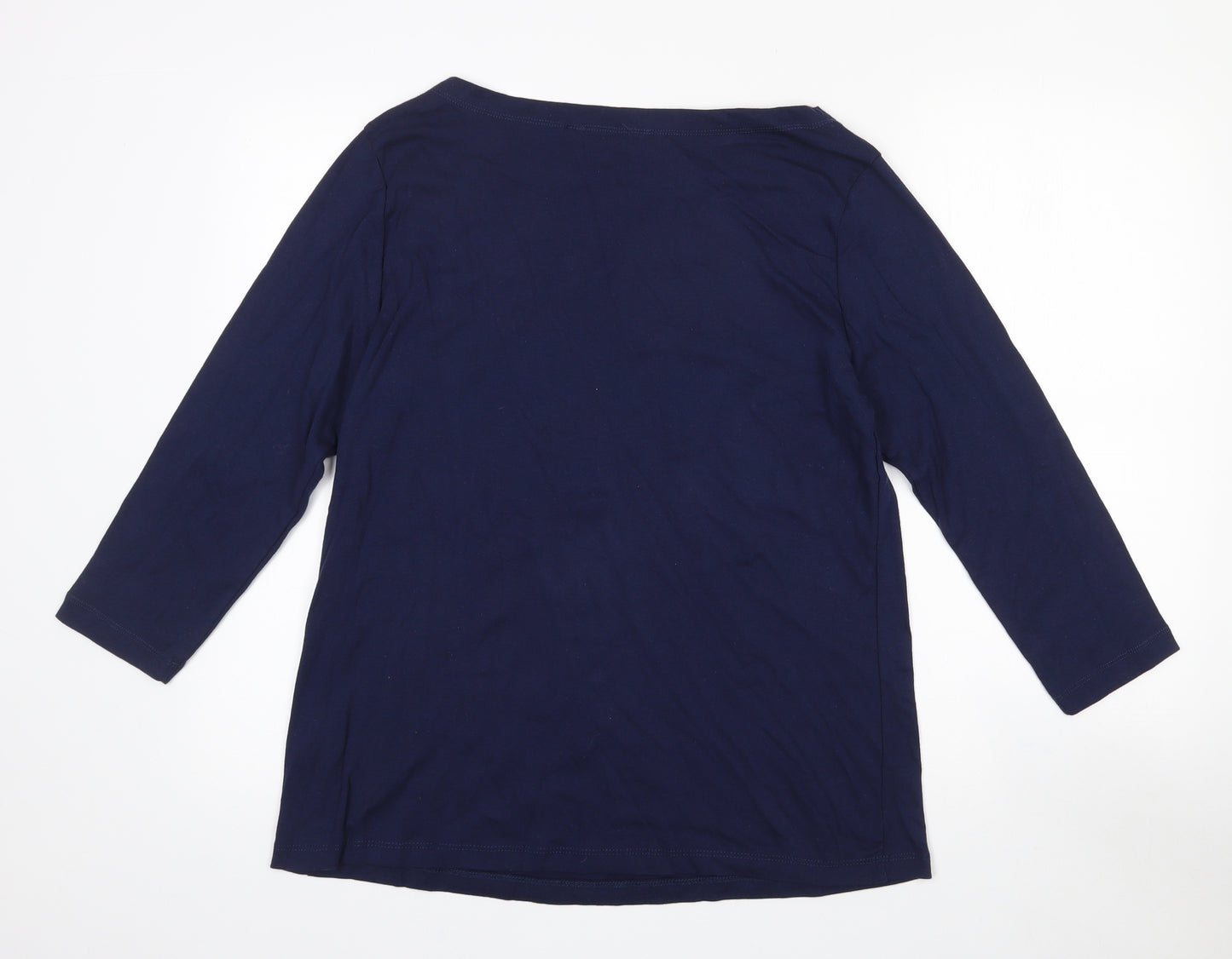 F&F Womens Blue  Cotton Basic T-Shirt Size 18 Boat Neck - Navy