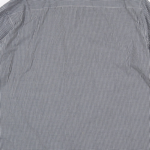 Primark Mens Black Check Polyester  Dress Shirt Size 17 Collared Button - Tailored fit