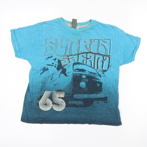 Urban Outlaws Boys Blue  100% Cotton Pullover T-Shirt Size 7-8 Years Crew Neck  - Surf