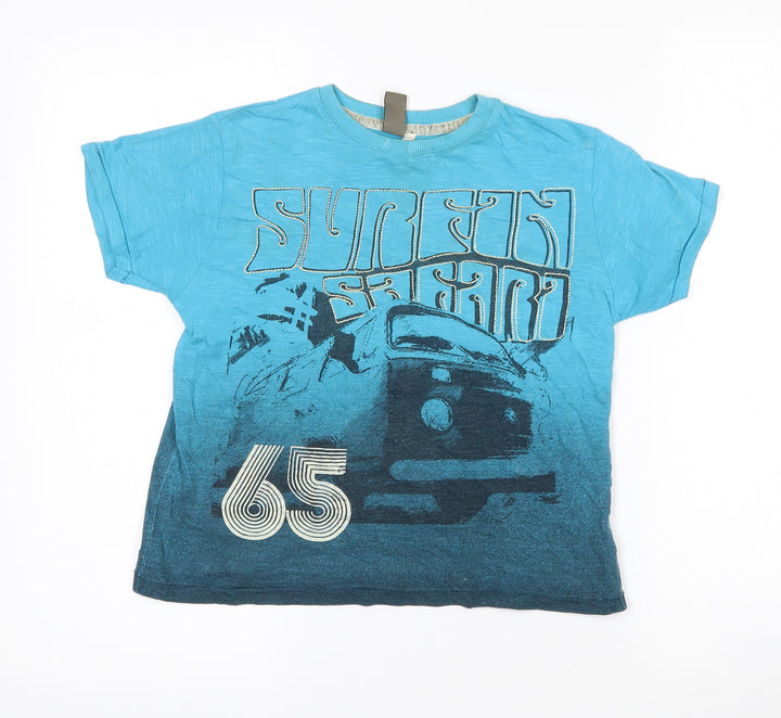 Urban Outlaws Boys Blue  100% Cotton Pullover T-Shirt Size 7-8 Years Crew Neck  - Surf