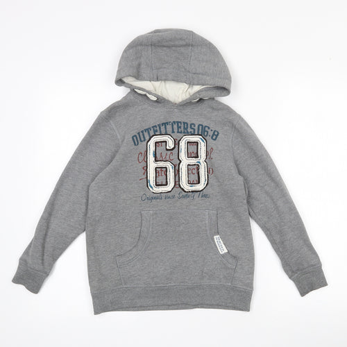 George Boys Grey  Cotton Pullover Hoodie Size 8-9 Years   - Logo print