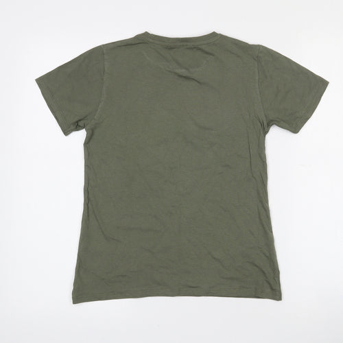 Pep & Co Girls Green Camouflage 100% Cotton Pullover T-Shirt Size 10-11 Years Crew Neck  - Future Generation