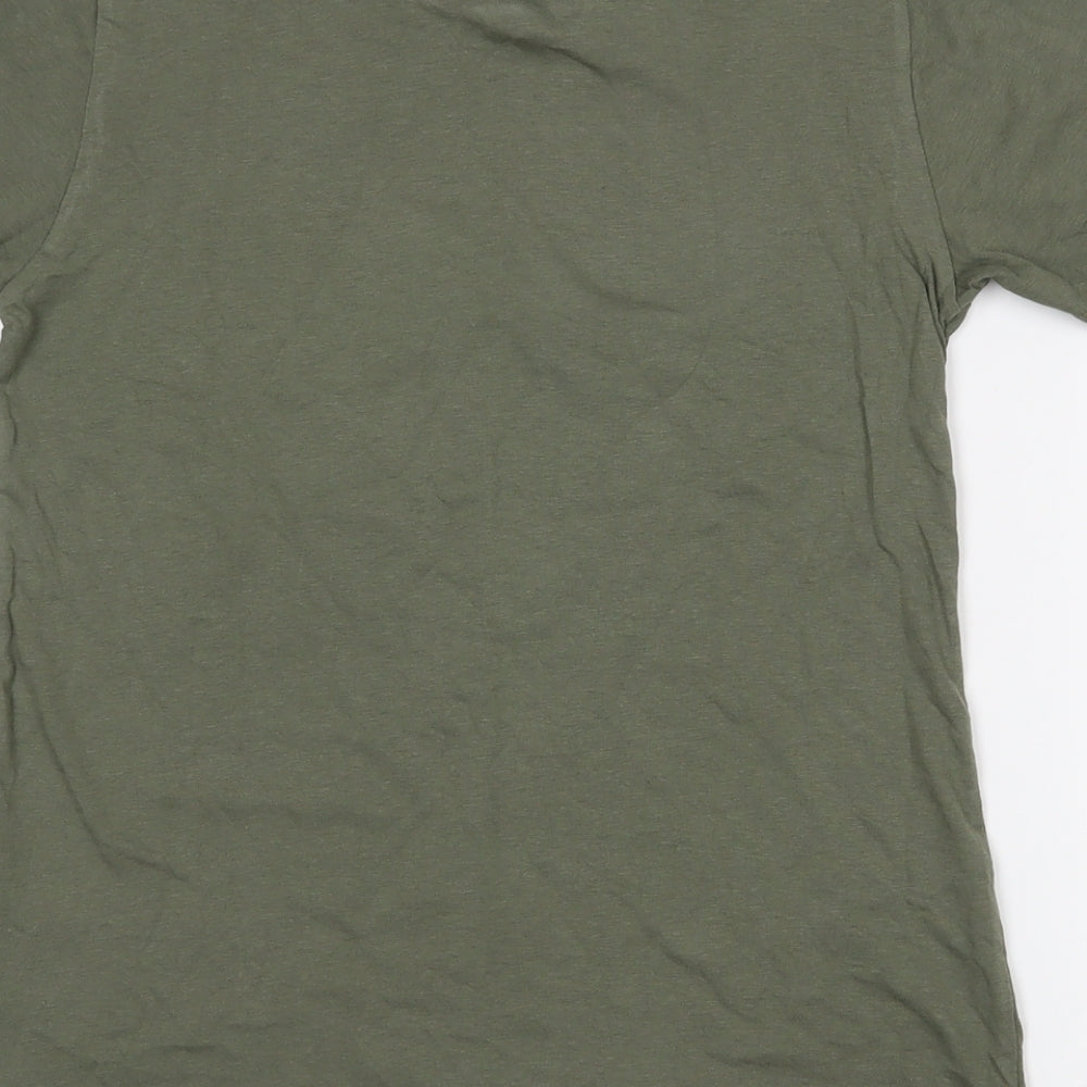 Pep & Co Girls Green Camouflage 100% Cotton Pullover T-Shirt Size 10-11 Years Crew Neck  - Future Generation