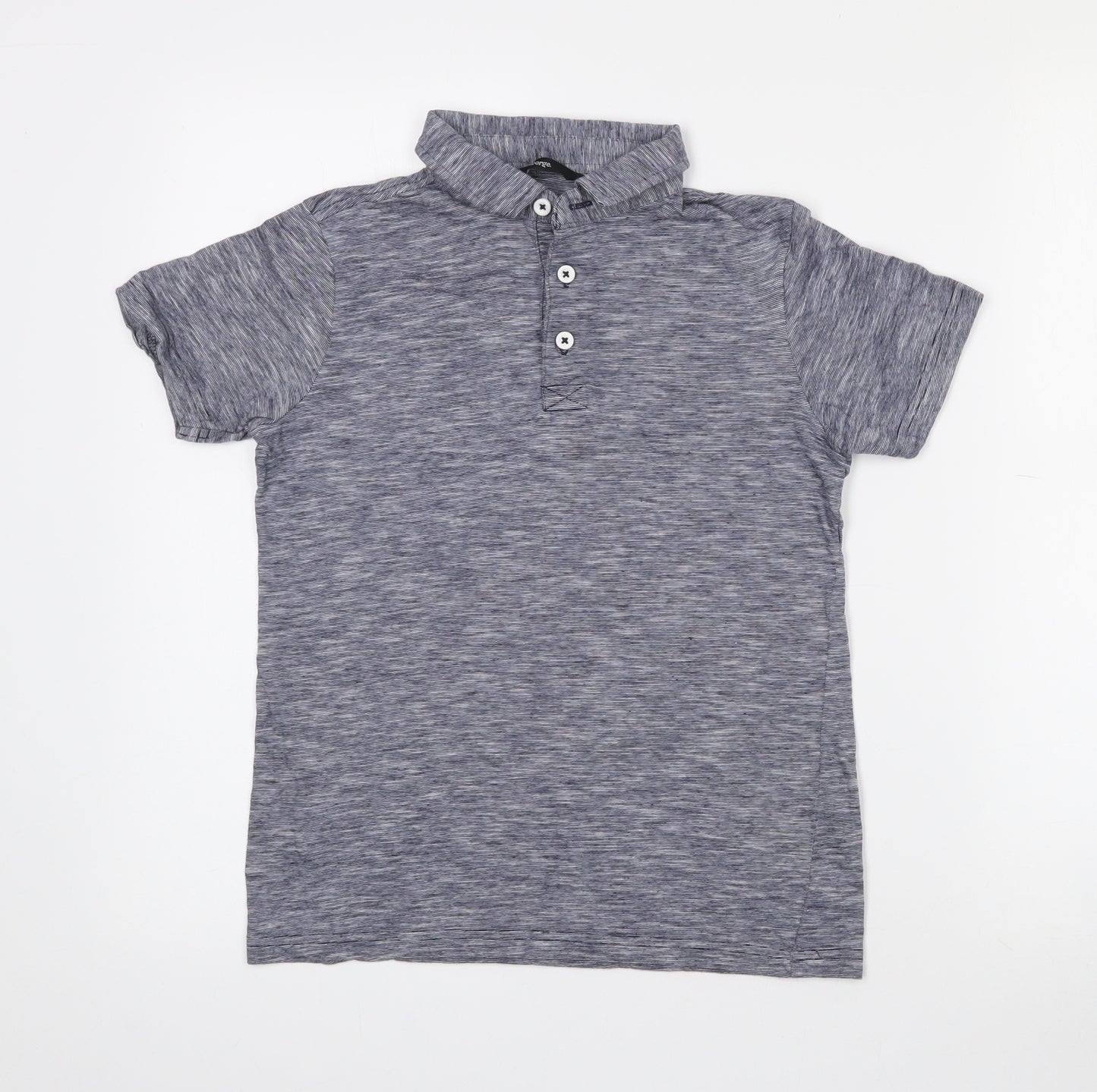 George Boys Grey  100% Cotton Basic Polo Size 9-10 Years Collared Button