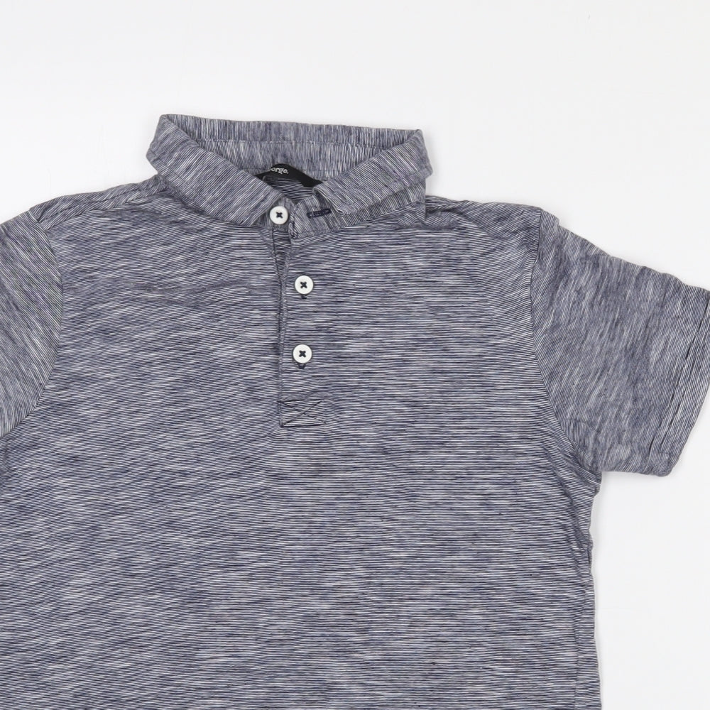 George Boys Grey  100% Cotton Basic Polo Size 9-10 Years Collared Button