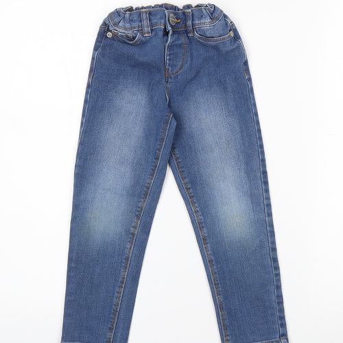 Dunnes Stores Girls Blue  Cotton Tapered Jeans Size 5 Years  Regular Zip