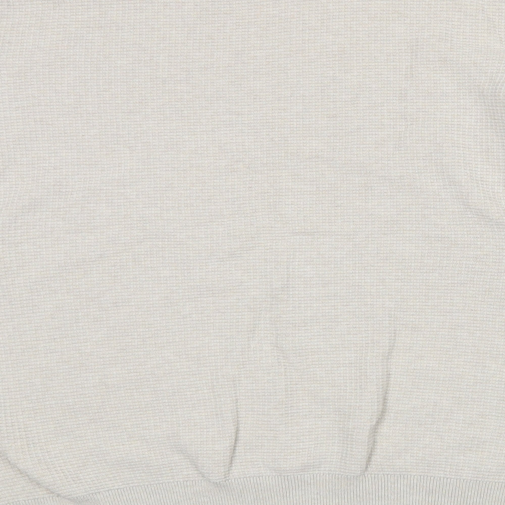 F&F Mens Ivory Crew Neck  Cotton Pullover Jumper Size L