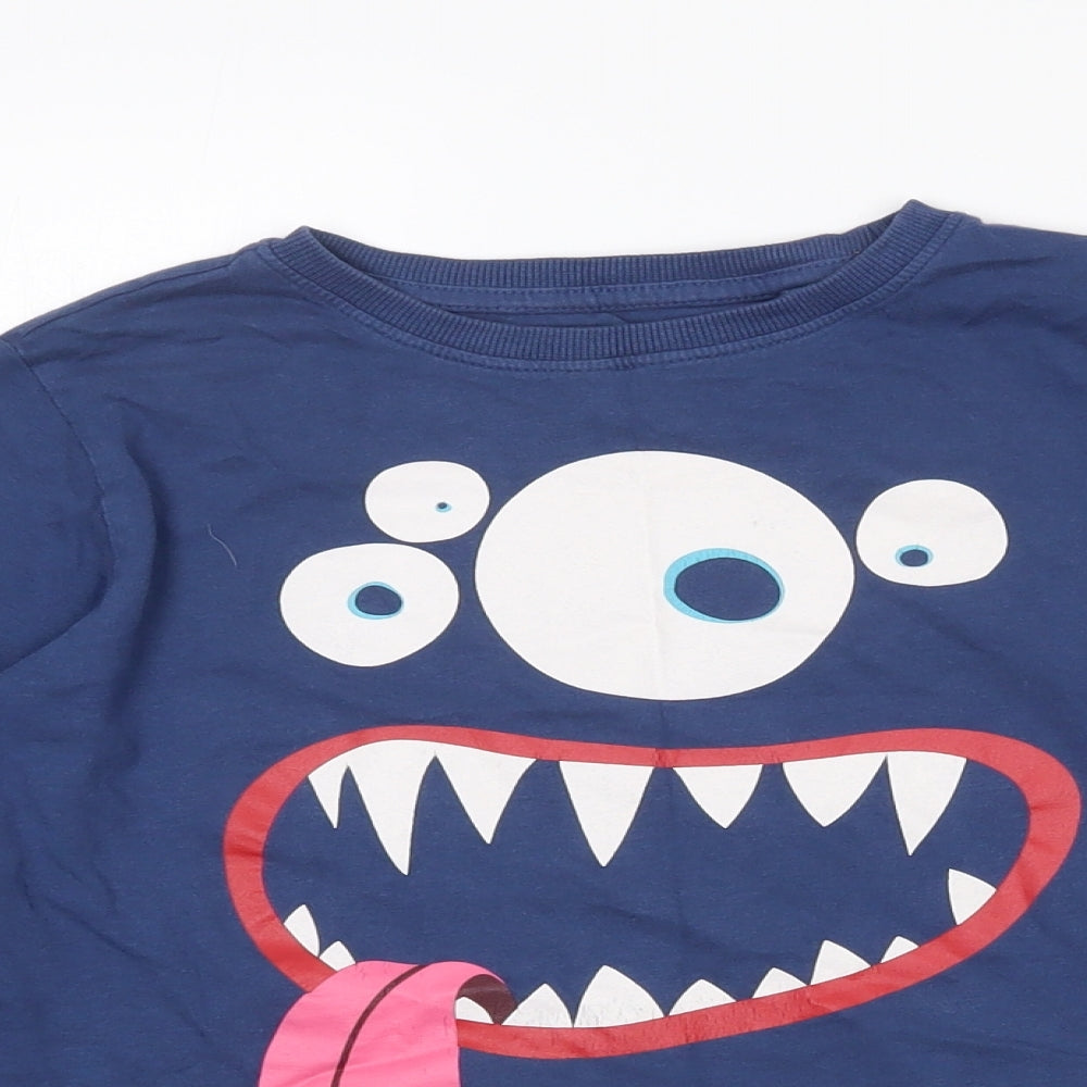 NEXT Boys Blue  100% Cotton Pullover T-Shirt Size 9 Years Crew Neck  - Monster