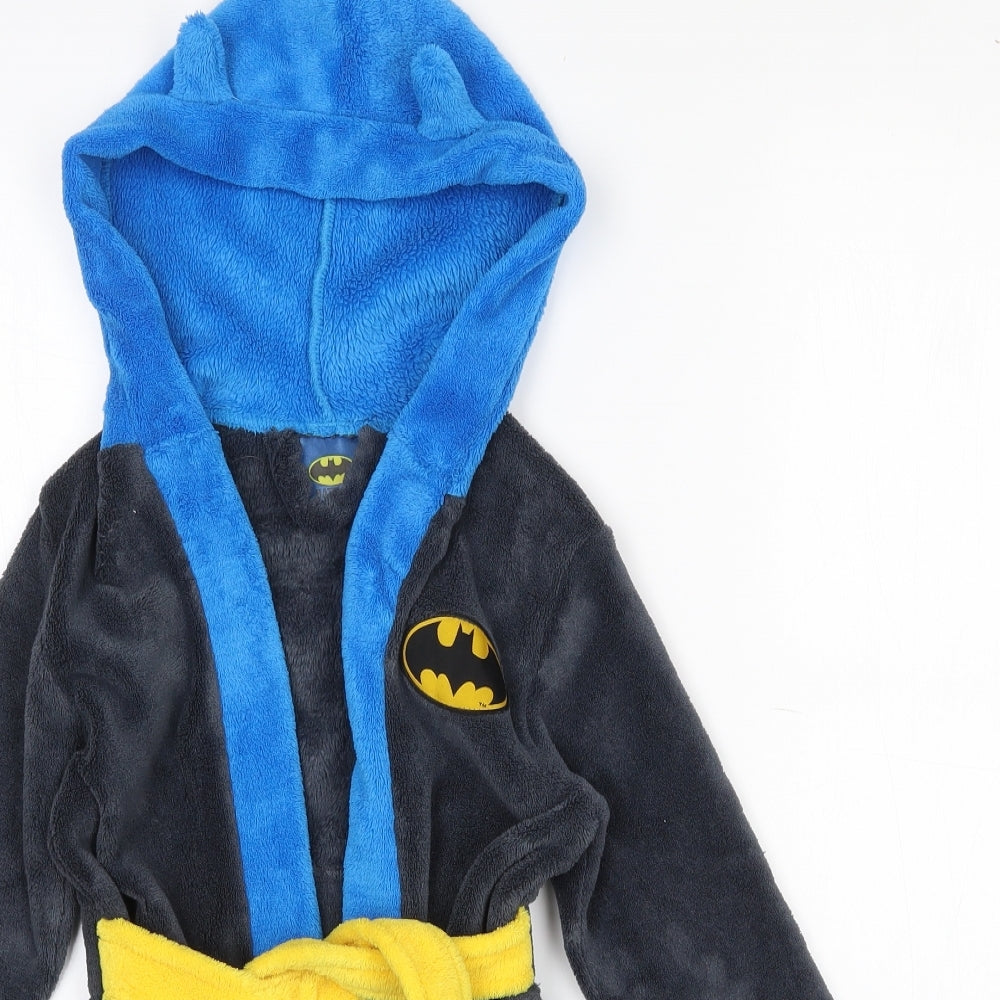 Sun City Boys Black Solid Polyester  Gown Size 2-3 Years  Tie - Batman