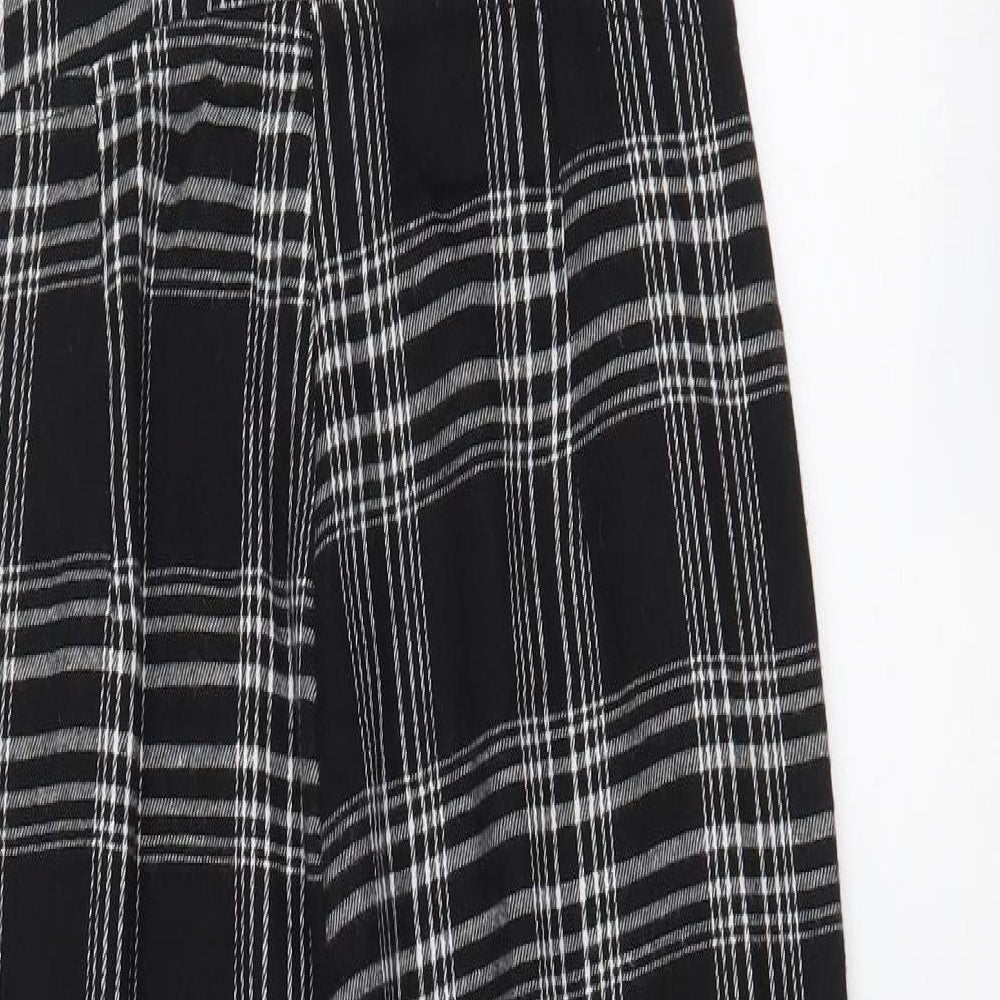 ROMWE Womens Black Plaid Cotton Dungaree One-Piece Size M L27 in Zip