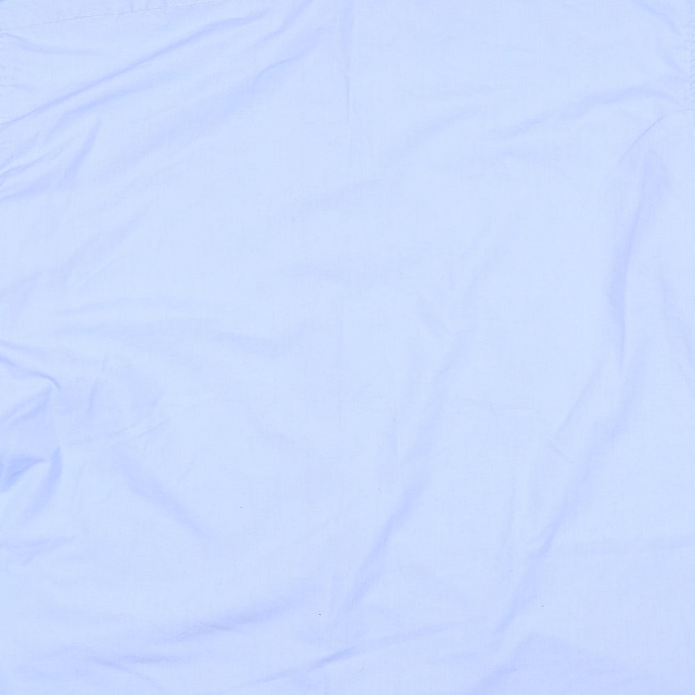 Taylor and Wright Mens Blue  Polyester  Dress Shirt Size 17.5 Collared Button