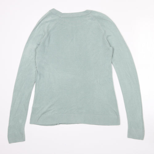 TU Womens Green Round Neck  Acrylic Pullover Jumper Size 12