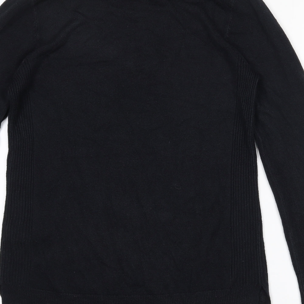 F&F Womens Black Boat Neck  Acrylic Pullover Jumper Size 10