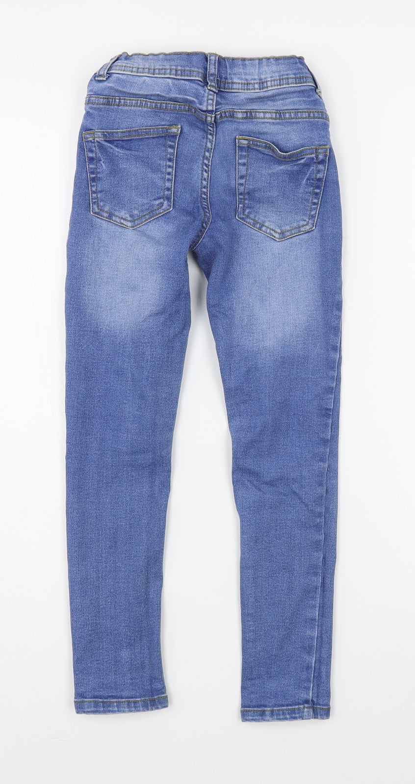 Primark Girls Blue  Cotton Skinny Jeans Size 7-8 Years  Regular Zip