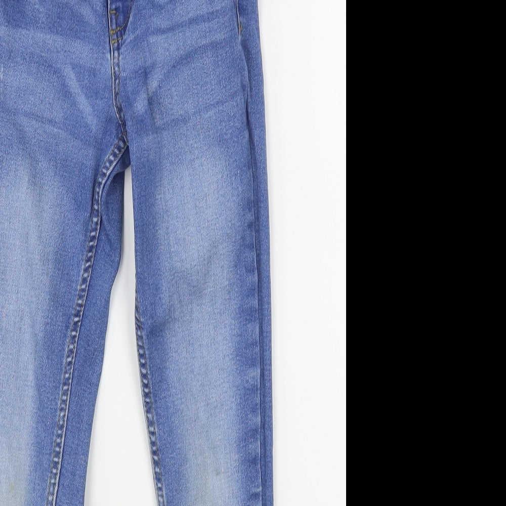 Primark Girls Blue  Cotton Skinny Jeans Size 7-8 Years  Regular Zip