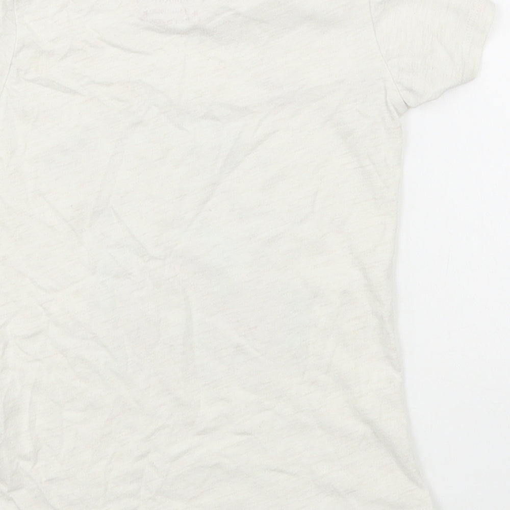 Primark Girls White  Cotton Basic T-Shirt Size 7-8 Years Round Neck Pullover