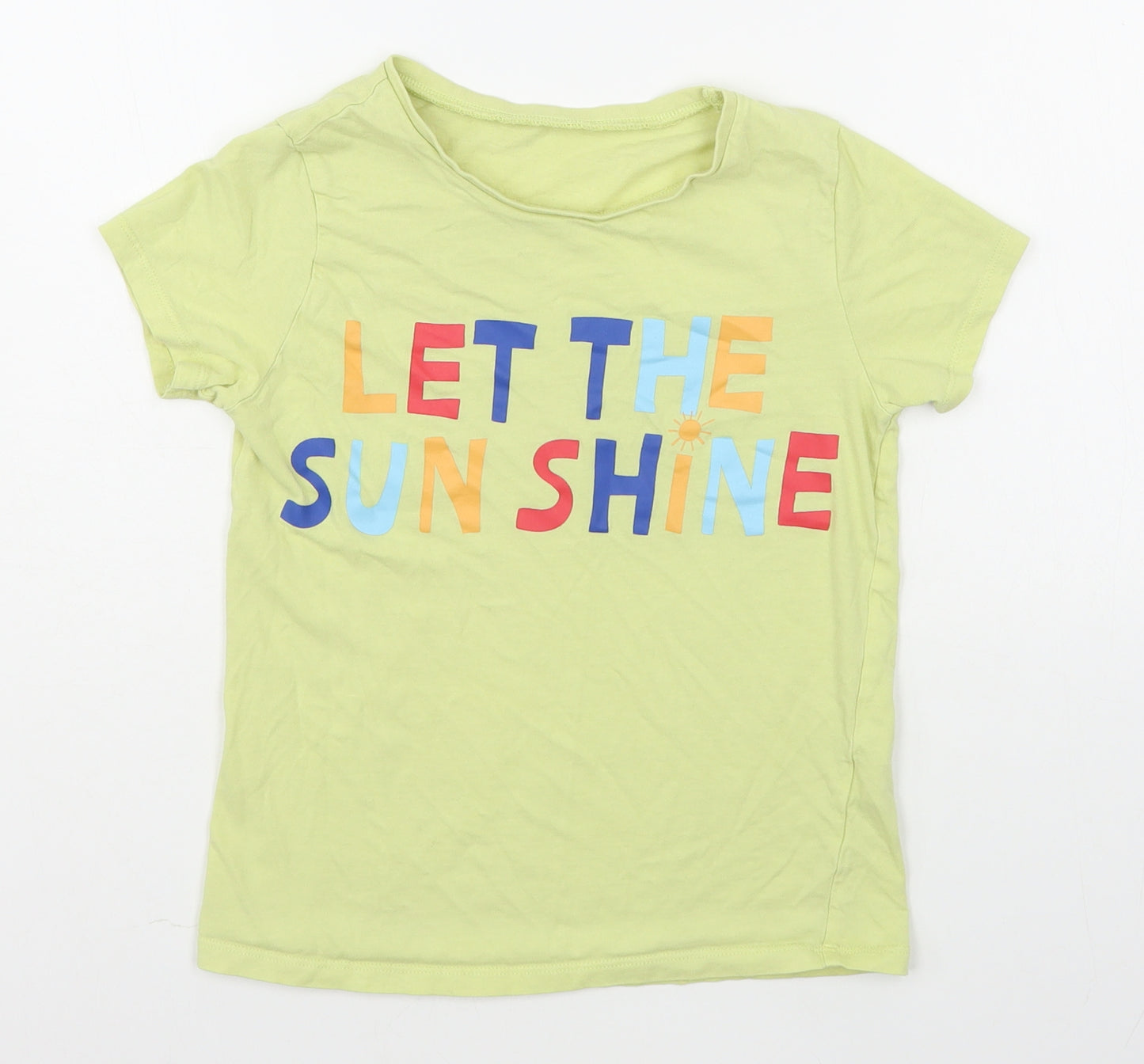 George Boys Yellow  100% Cotton Basic T-Shirt Size 8-9 Years Round Neck Pullover