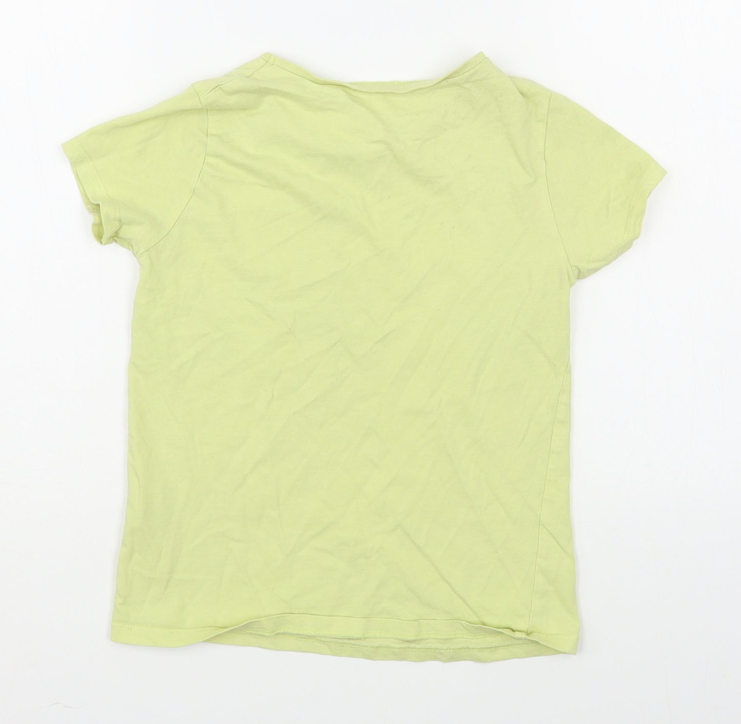 George Boys Yellow  100% Cotton Basic T-Shirt Size 8-9 Years Round Neck Pullover