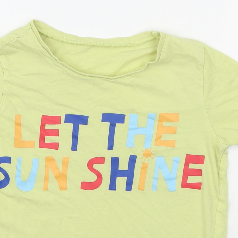 George Boys Yellow  100% Cotton Basic T-Shirt Size 8-9 Years Round Neck Pullover