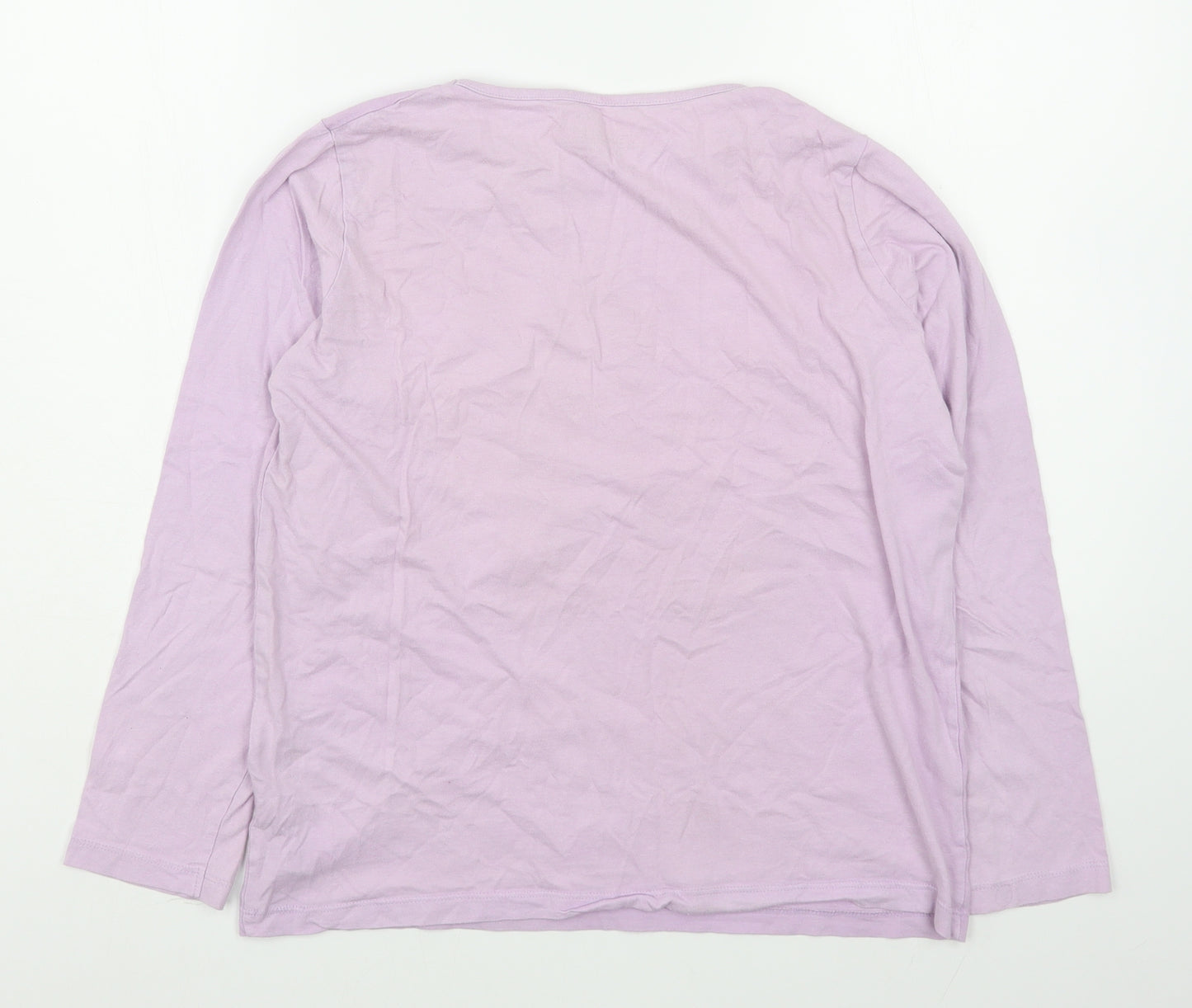 Primark Girls Purple  100% Cotton Basic T-Shirt Size 12-13 Years Round Neck Pullover