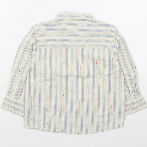 NEXT Boys Multicoloured Striped Cotton Basic Button-Up Size 18-24 Months Collared Button