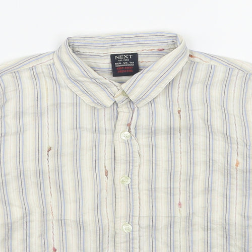 NEXT Boys Multicoloured Striped Cotton Basic Button-Up Size 18-24 Months Collared Button