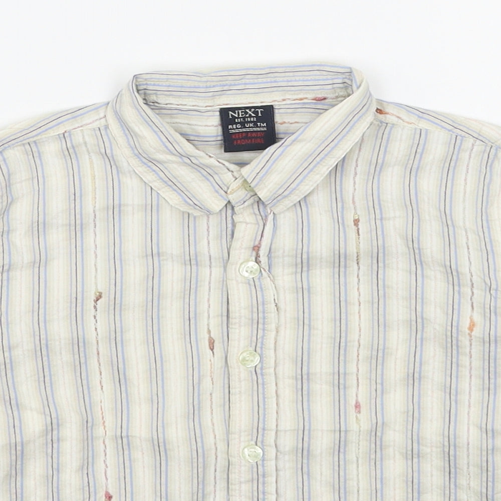 NEXT Boys Multicoloured Striped Cotton Basic Button-Up Size 18-24 Months Collared Button