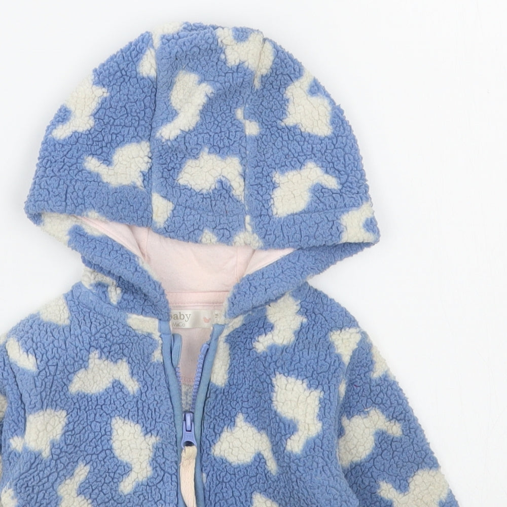 M&Co Baby Blue Geometric  Jacket  Size 12-18 Months   Zip