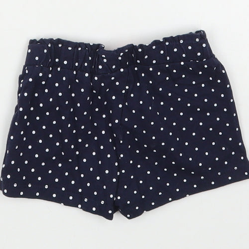 Young Division Girls Blue Polka Dot 100% Cotton Cropped Trousers Size 12-18 Months