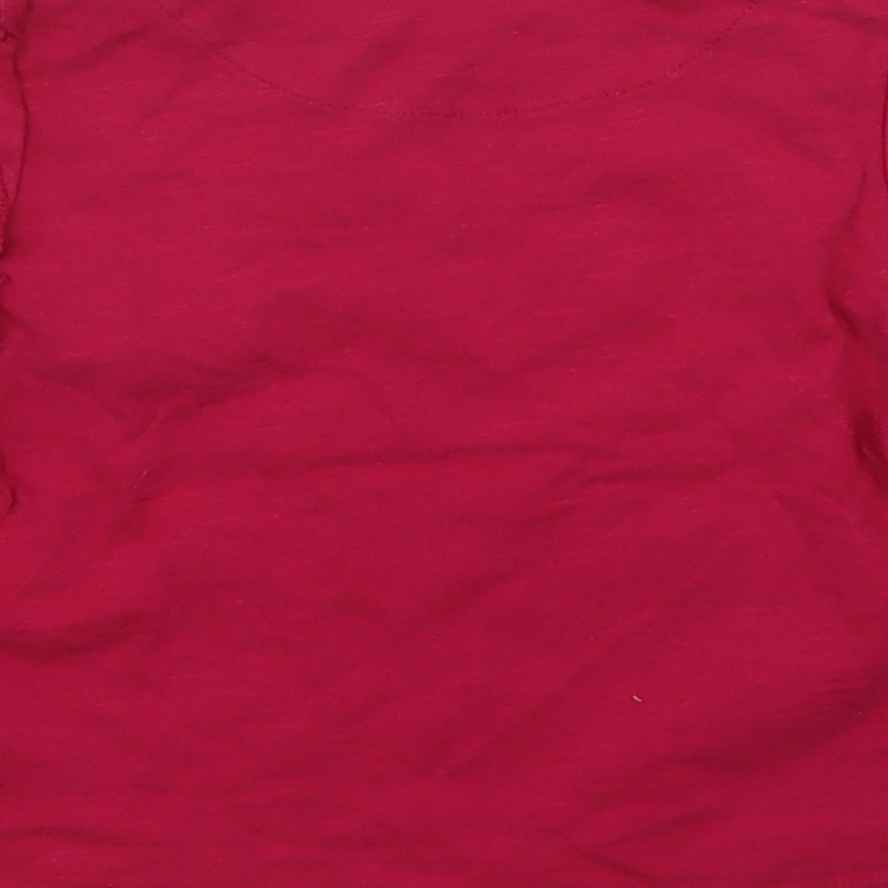 NEXT Girls Pink  100% Cotton Basic T-Shirt Size 18-24 Months Round Neck Pullover