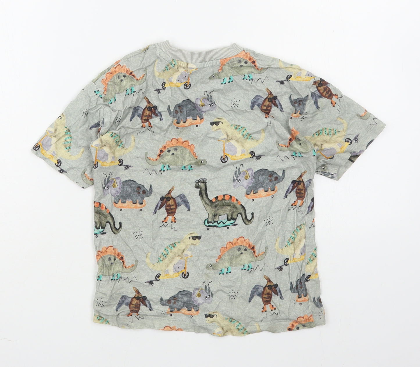 NEXT Boys Multicoloured Geometric 100% Cotton Basic T-Shirt Size 4-5 Years Round Neck Pullover