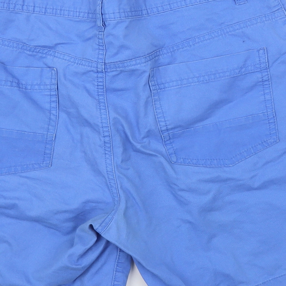 Matalan Mens Blue  Cotton Chino Shorts Size 32 in L6 in Regular Button