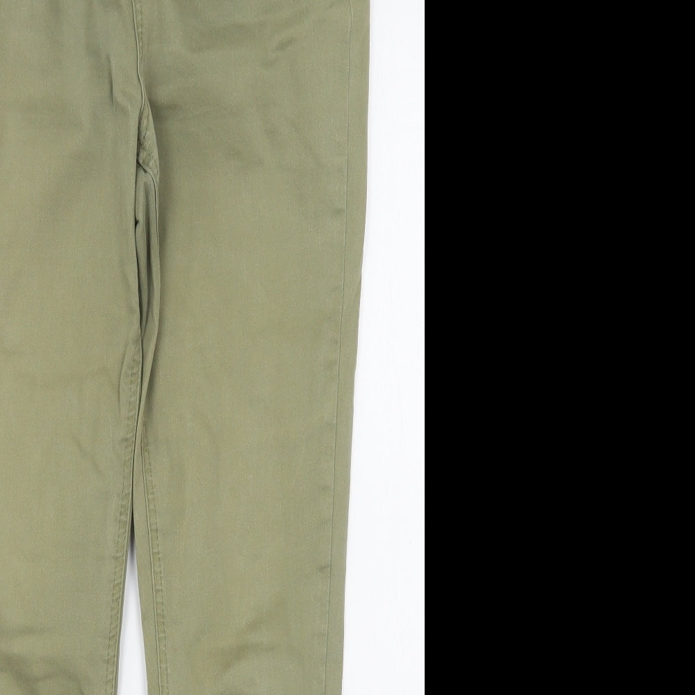 New Look Womens Green  Cotton Straight Jeans Size 14 L27 in Regular Zip