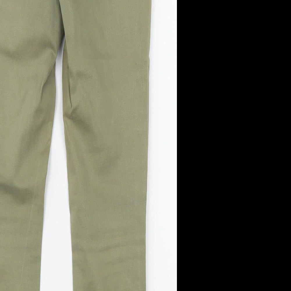 New Look Womens Green  Cotton Straight Jeans Size 14 L27 in Regular Zip
