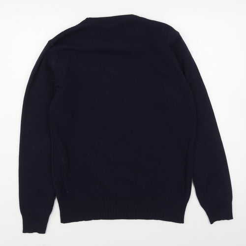 Preworn Mens Blue Round Neck  Polyester Pullover Jumper Size M