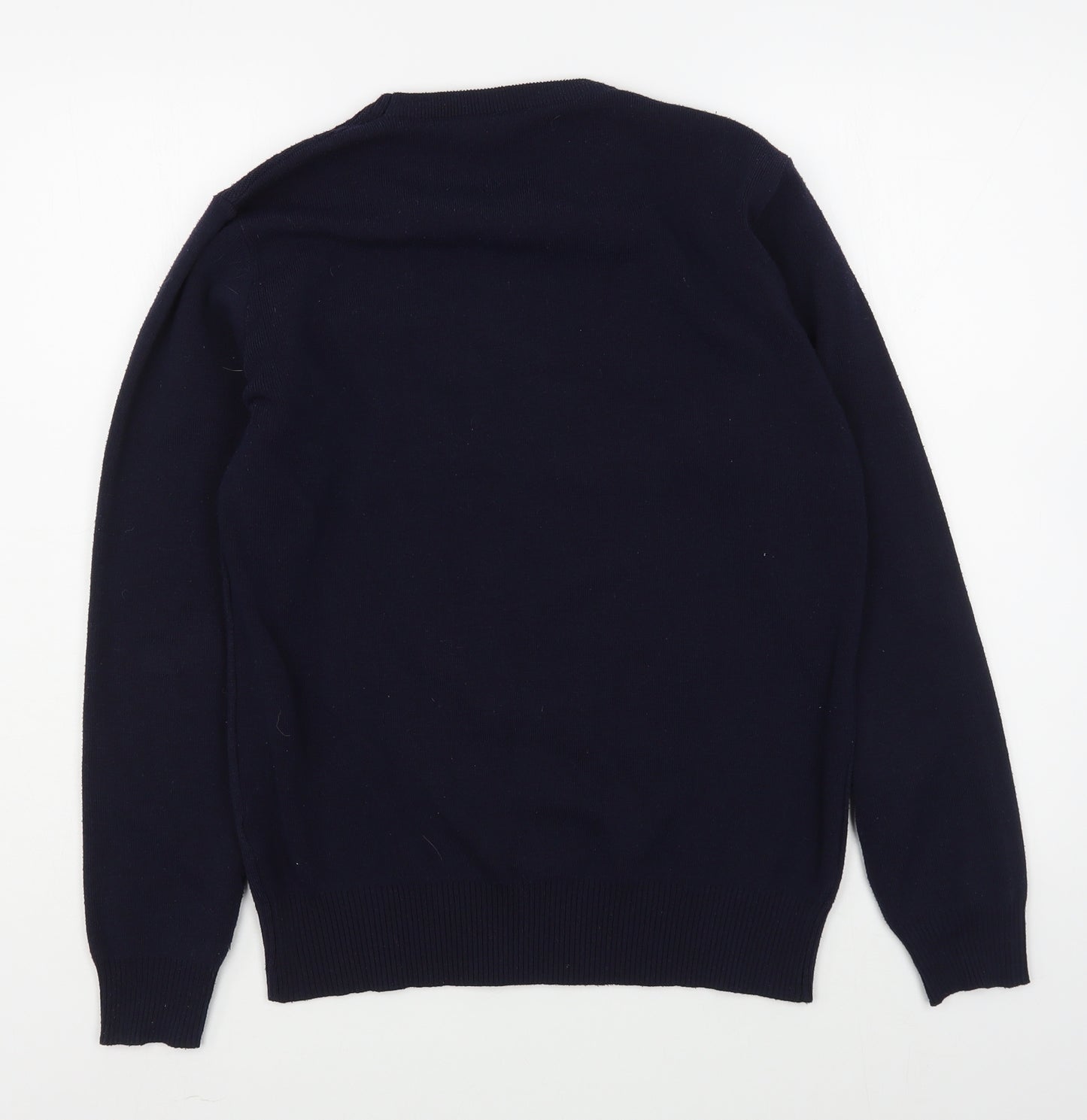 Preworn Mens Blue Round Neck  Polyester Pullover Jumper Size M