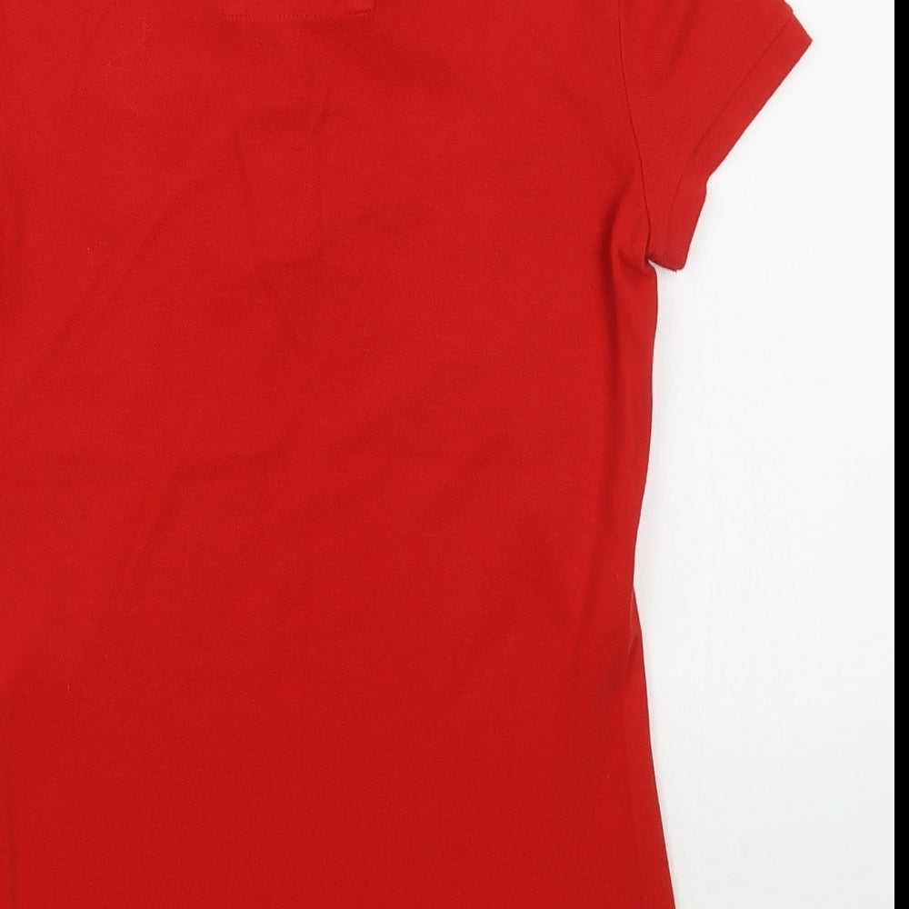 Abercrombie & Fitch Womens Red  Cotton Basic Polo Size S Collared