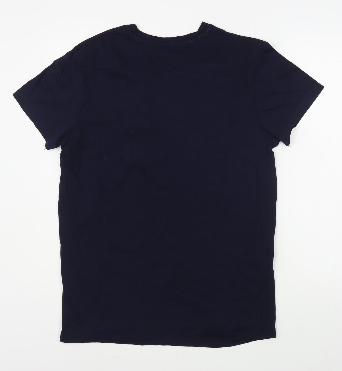 JACK & JONES Mens Blue  Cotton  T-Shirt Size M Round Neck