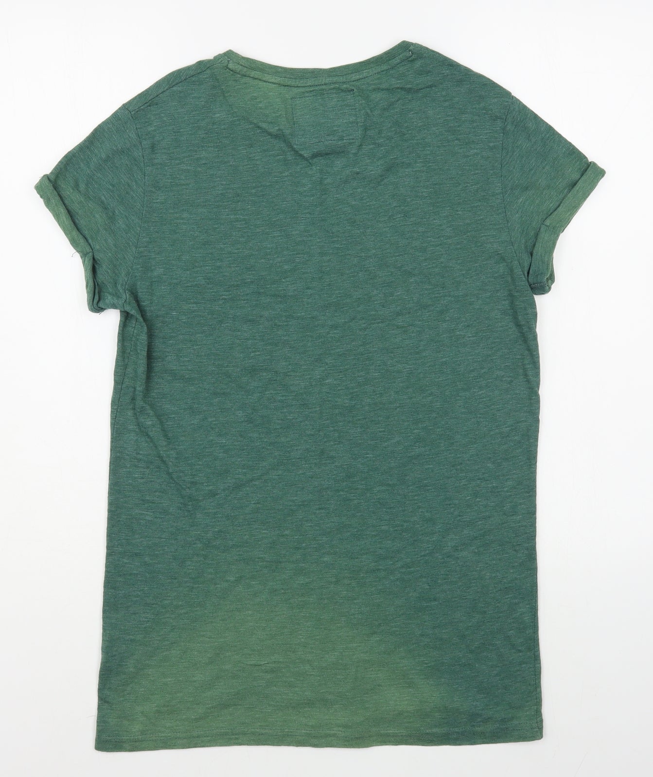 Superdry Mens Green  Cotton  T-Shirt Size S Round Neck