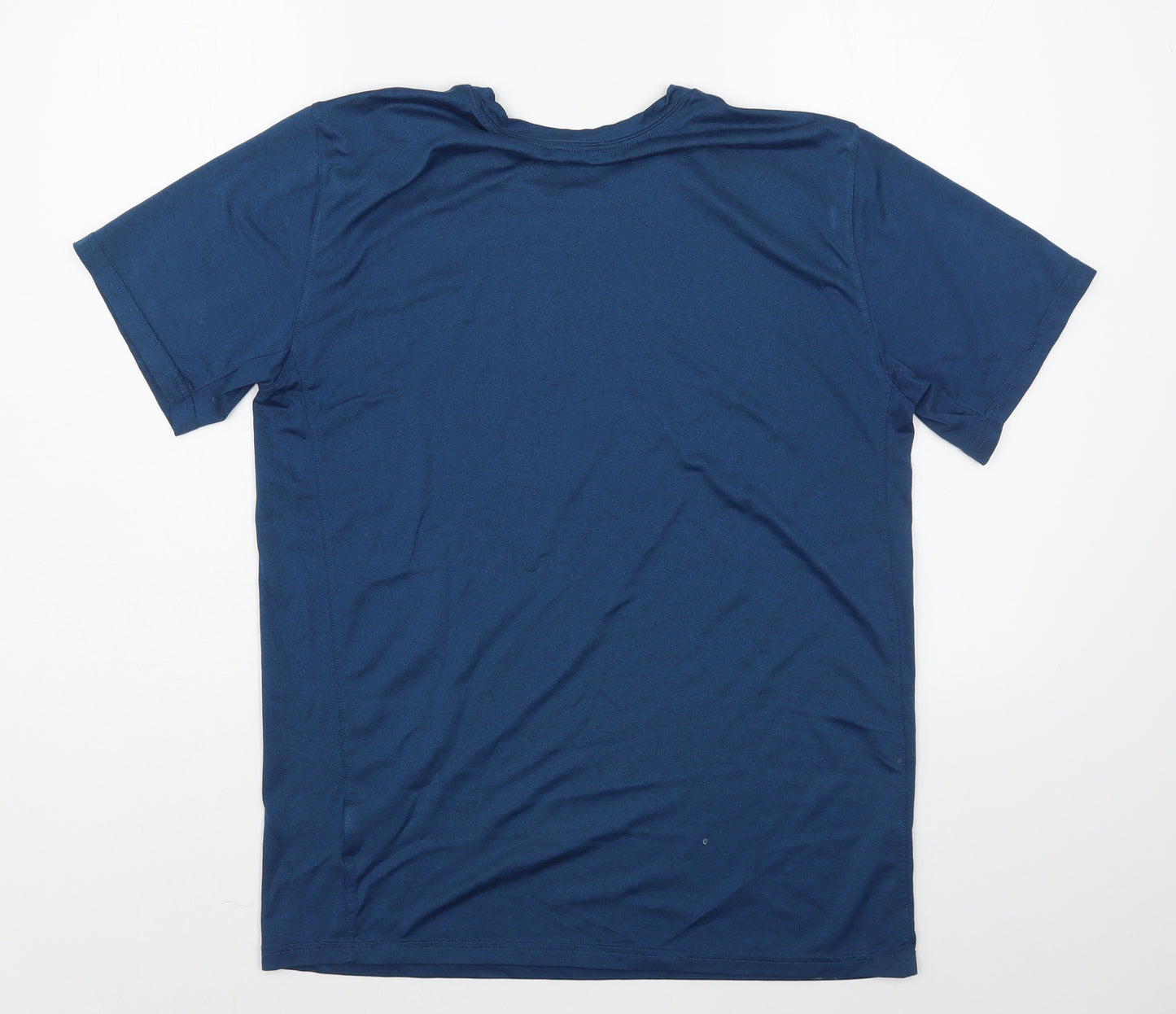 Nike  Mens Blue  Polyester  T-Shirt Size L Round Neck