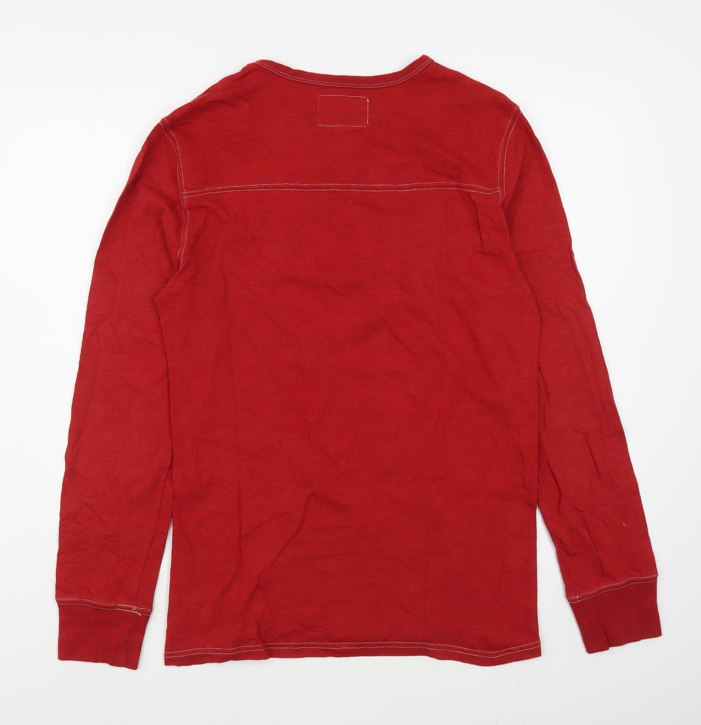 American Eagle Mens Red  Cotton  T-Shirt Size S Round Neck