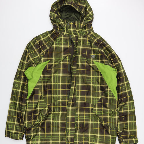 DC Mens Green Plaid  Rain Coat Coat Size XL  Zip - Ski Coat