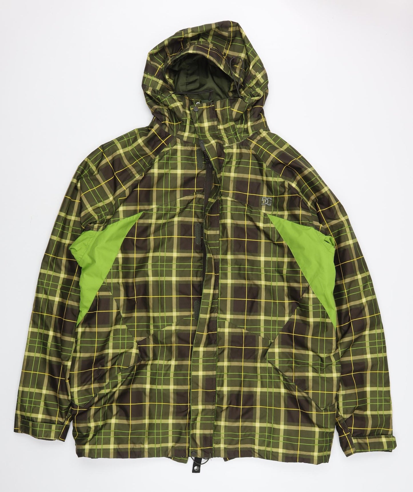 DC Mens Green Plaid  Rain Coat Coat Size XL  Zip - Ski Coat