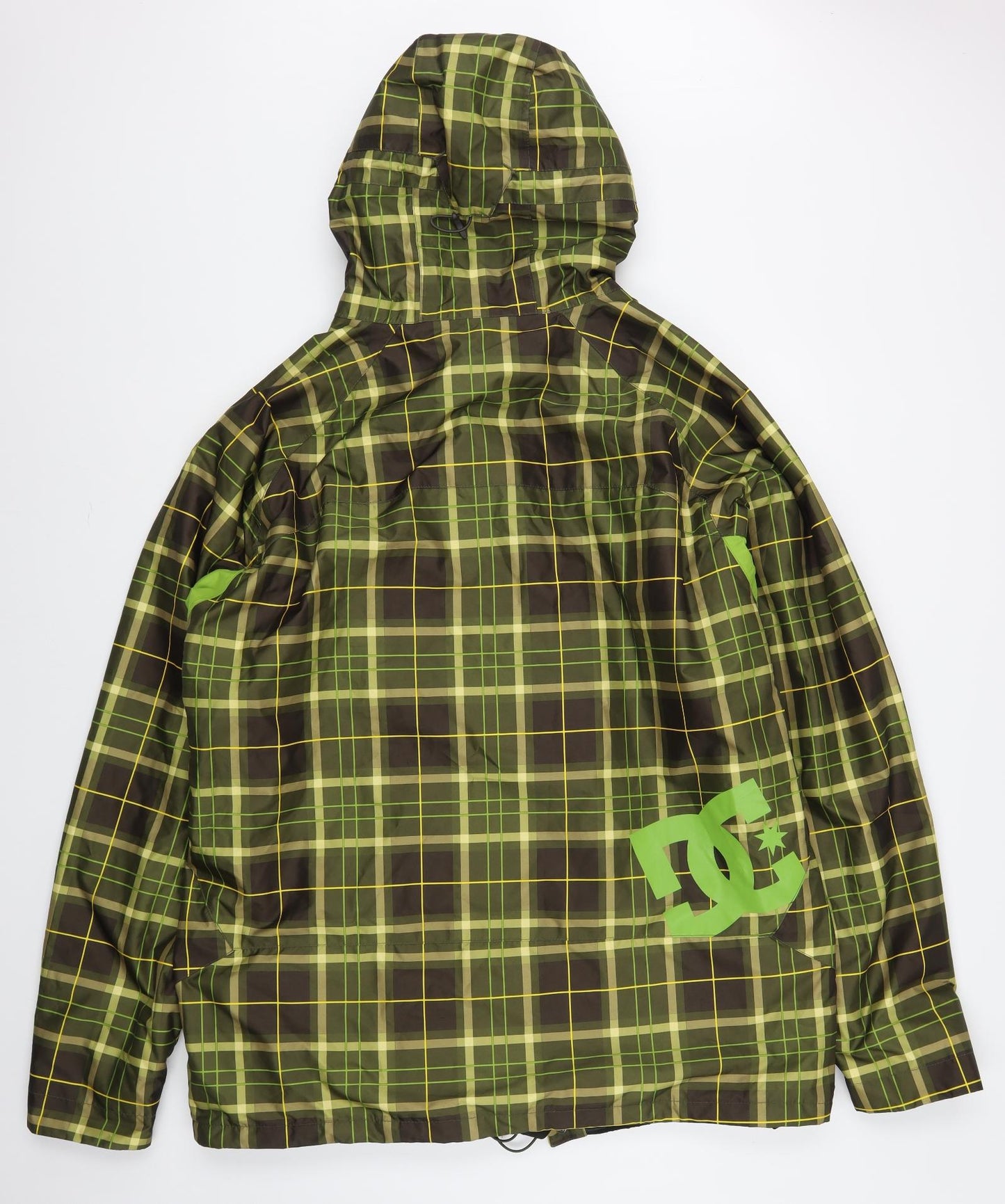 DC Mens Green Plaid  Rain Coat Coat Size XL  Zip - Ski Coat