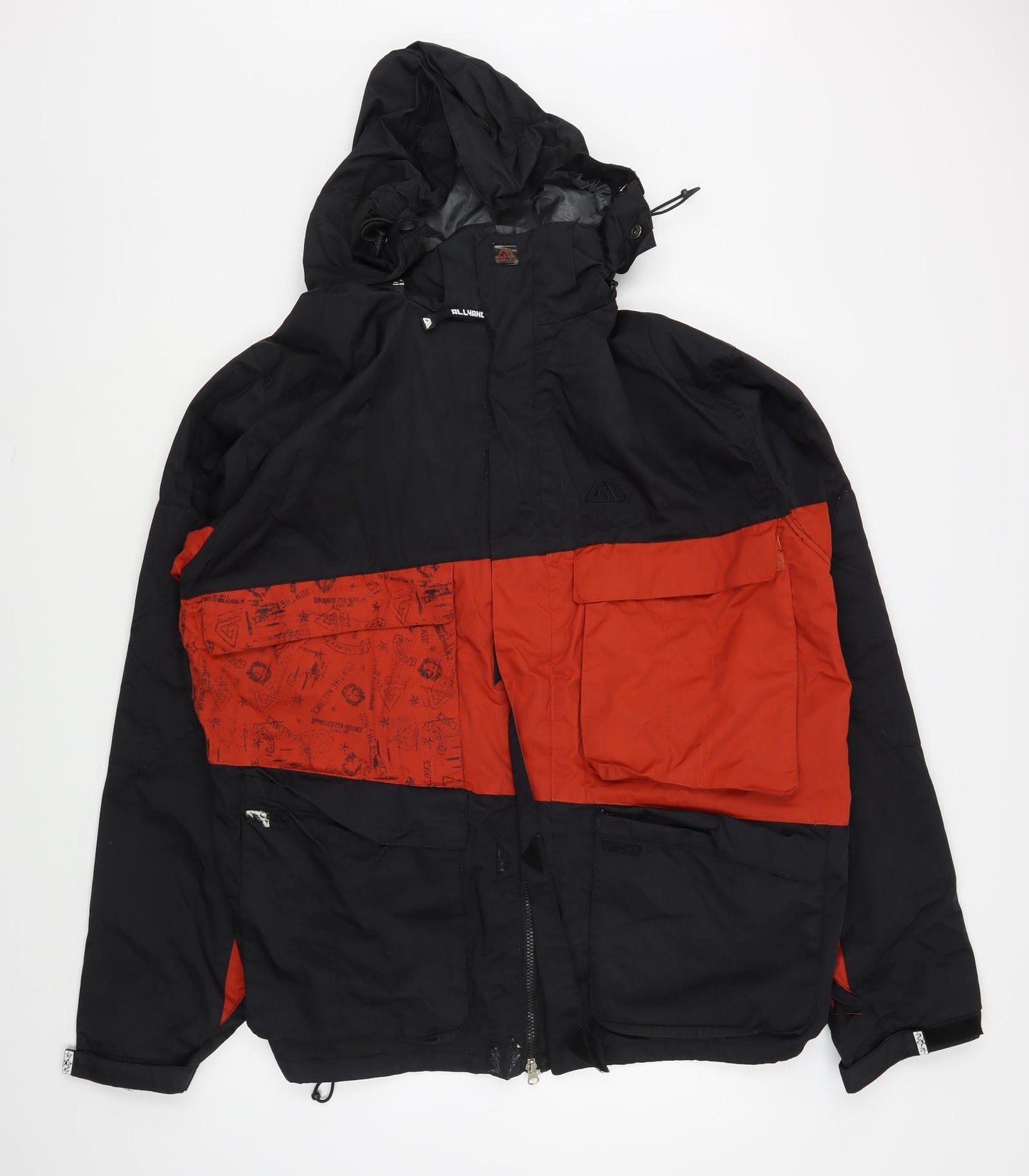 Allyance Mens Black   Rain Coat Coat Size XL  Zip - Ski coat