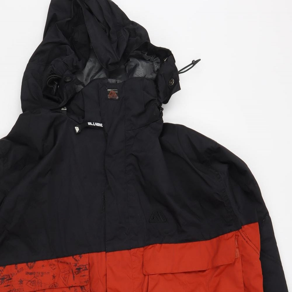 Allyance Mens Black   Rain Coat Coat Size XL  Zip - Ski coat
