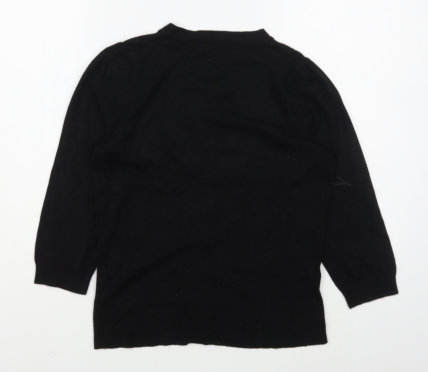 Dunnes Stores Womens Black V-Neck  Viscose Cardigan Jumper Size 8